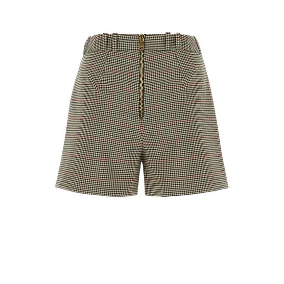 Balmain Women Hw 8 Btn Prince Of Wales Pleated Shorts - Picture 2 of 2